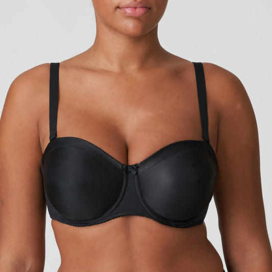 Primadonna Satin Strapless Non padded bra in black