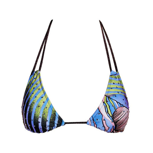 Andres Sarda Swimwear MAHONY padded mini triangle bikini in blue