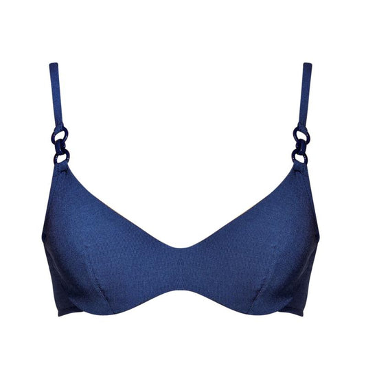 Andres Sarda Swimwear GRAY full cup bikini top in ocean