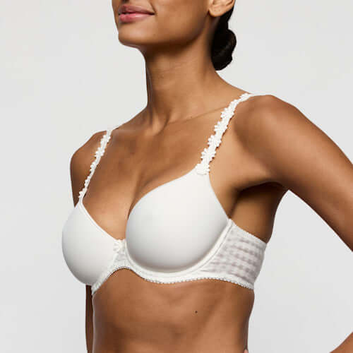 Marie Jo Avero spacer full cup bra in natural showcasing its iconic daisy straps and supportive design.