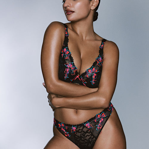Primadonna MIYARA half padded plunge bra in Floral Eclipse