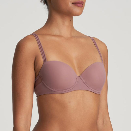 Marie Jo LOUIE padded balcony bra in satin taupe
