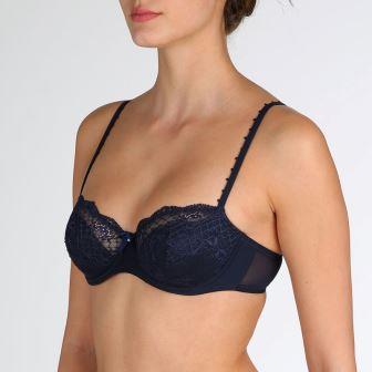 Marie Jo Pearl Balcony Padded Bra with Seams in Velvet Blue 32C