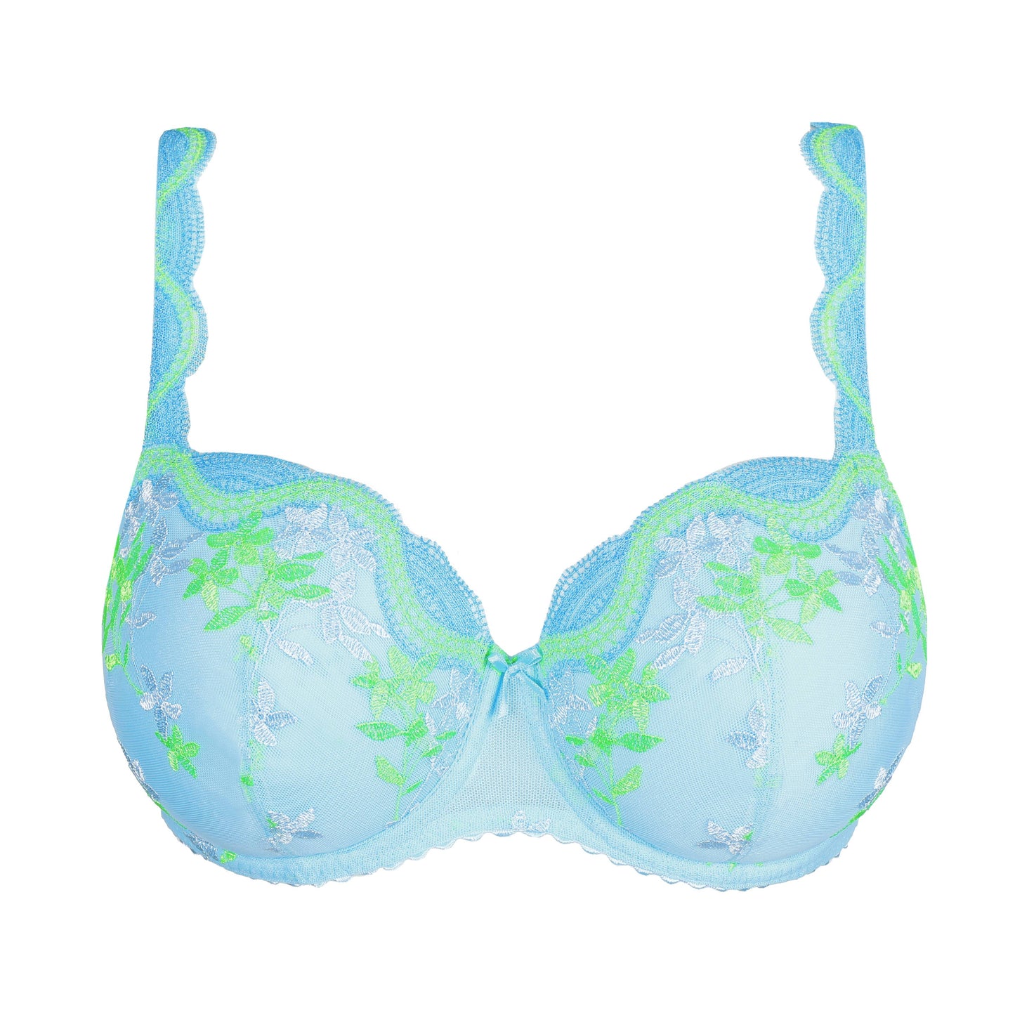 Primadonna CALA LUNA padded balcony bra in Ice Dream with floral embroidery and comfortable cups.