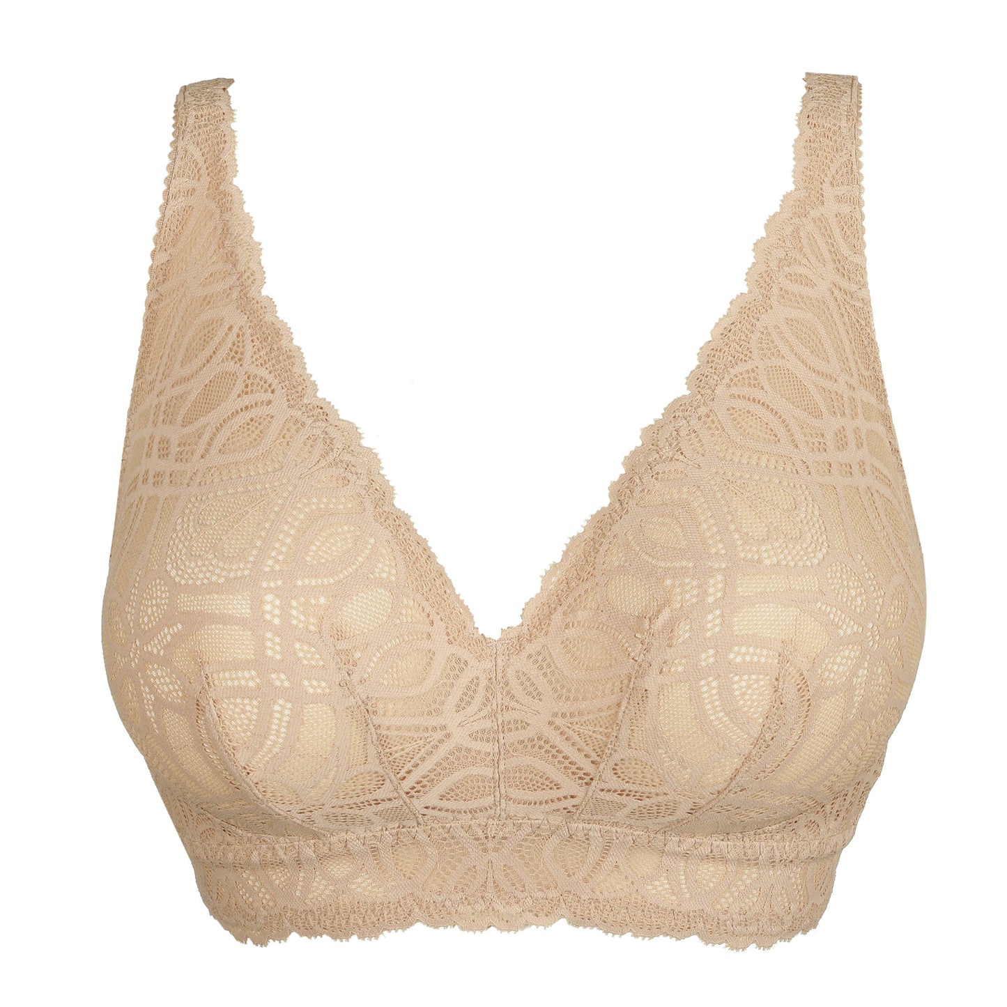 Primadonna SALERNO bralette in Candy Ginger - non wired, lace bralette offering comfort and support for larger cup sizes.