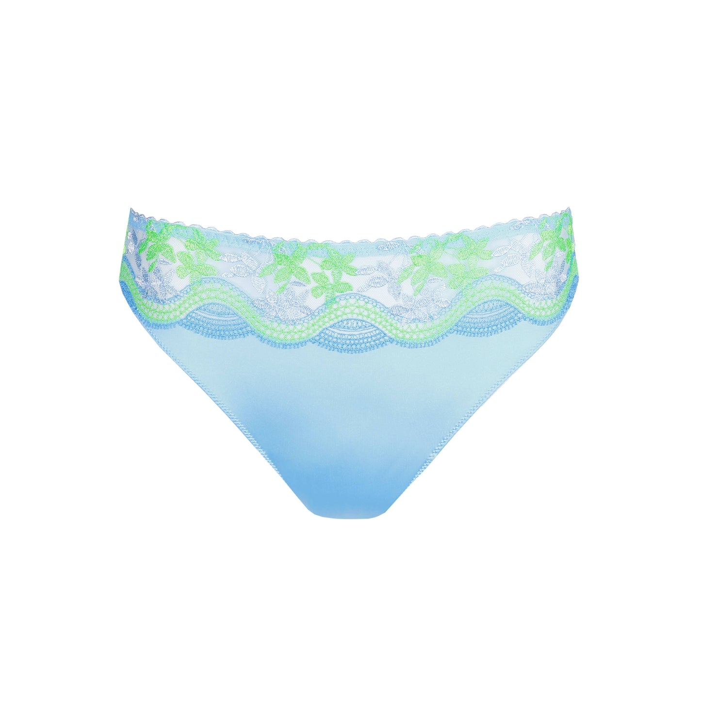 Primadonna CALA LUNA rio briefs in Ice Dream, featuring a vibrant blue color and elegant lace detail.