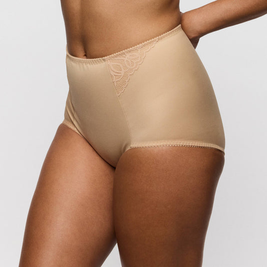Primadonna SALERNO shapewear briefs in Candy Ginger, smooth high-waisted shaping shorts, flattering neutral shade.