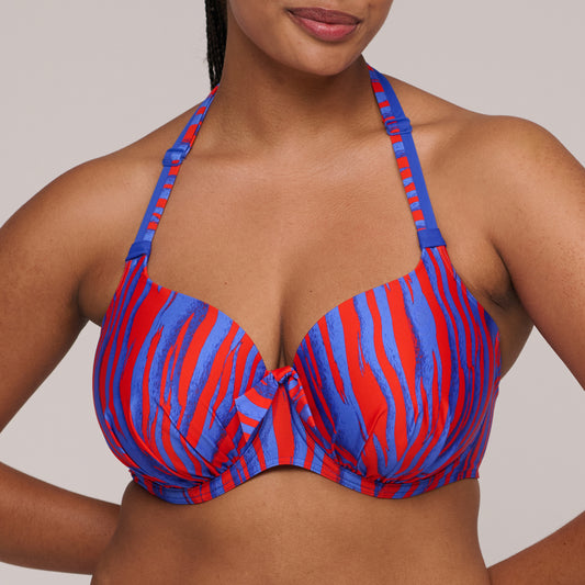 Primadonna Swim SKUDAI Wild stripes padded heartshape bikini top