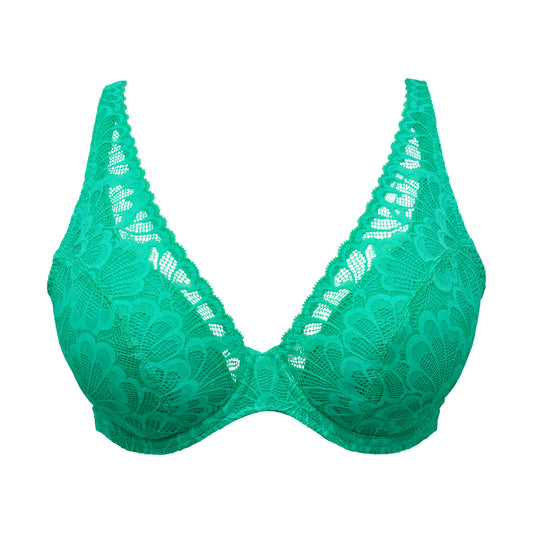Primadonna Twist MOCUTO half padded plunge bra in Vivid Green