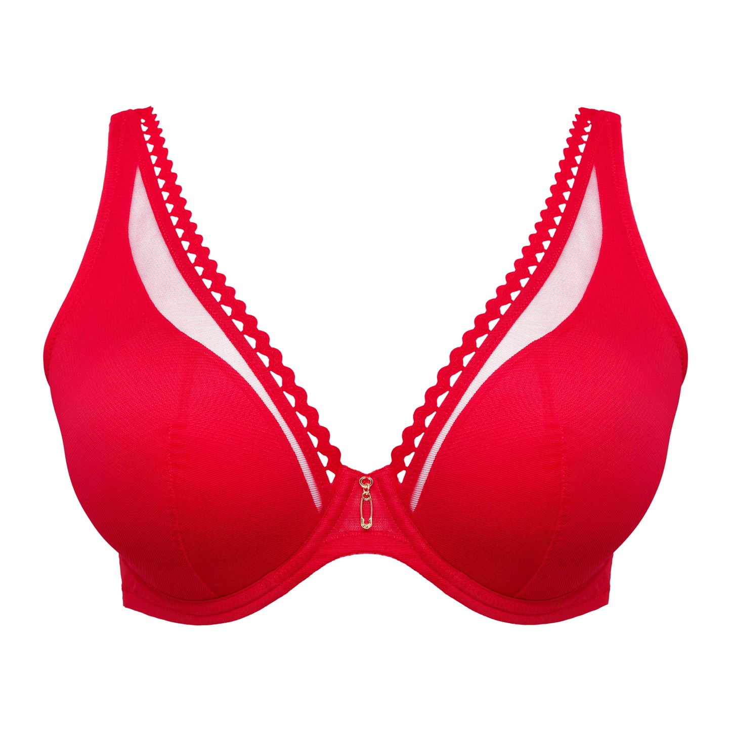 Primadonna Twist WOWGIRL half padded plunge bra in true red