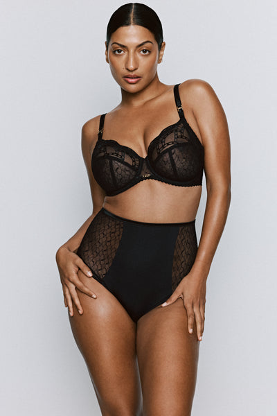 Primadonna Naica in Natural or Black - so beautiful, showcasing elegant black lingerie with high-waisted design.