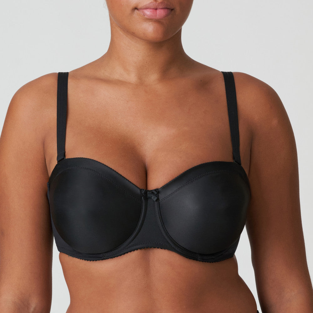 Primadonna Satin Strapless Non padded bra in black