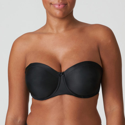 Primadonna Satin Strapless Non padded bra in black