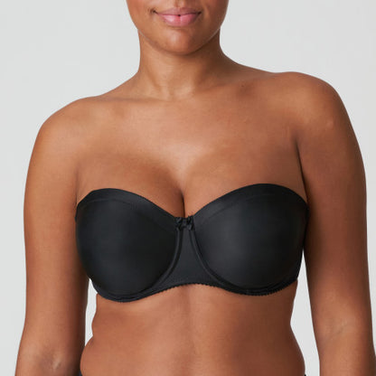 Primadonna Satin Strapless Non padded bra in black