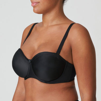 Primadonna Satin Strapless Non padded bra in black