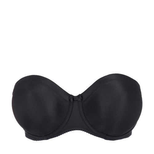 Primadonna Satin Strapless Non padded bra in black
