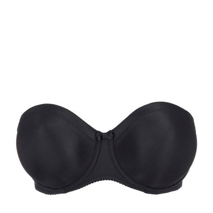 Primadonna Satin Strapless Non padded bra in black
