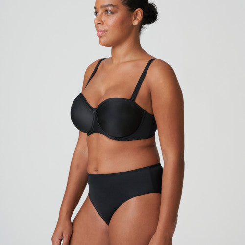 Primadonna Satin Strapless Non padded bra in black