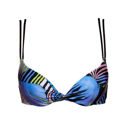 Andres Sarda Swimwear MAHONY padded plunge bikini top in blue