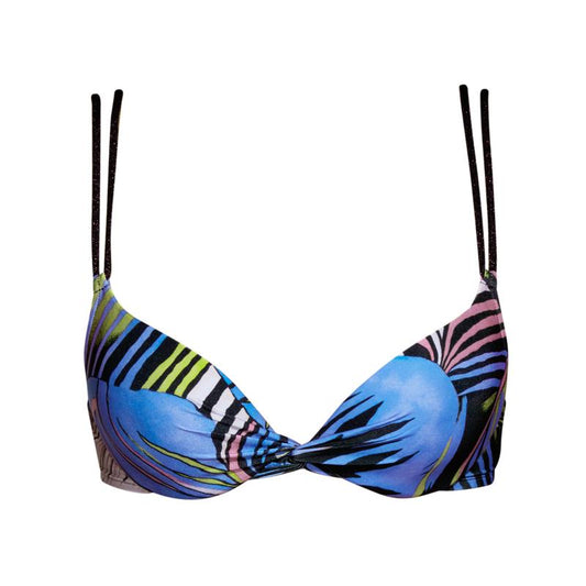 Andres Sarda Swimwear MAHONY padded plunge bikini top in blue