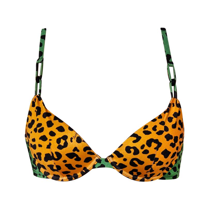 Andres Sarda Swimwear NORMA padded plunge bikini top in Wild