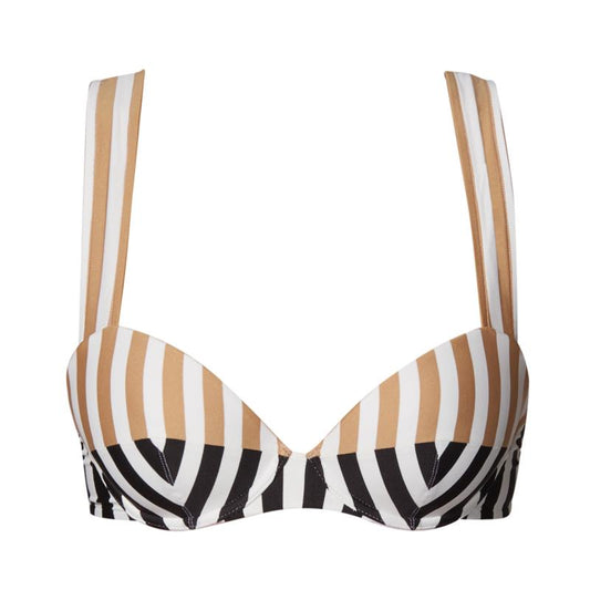 Andres Sarda Swimwear PERRIAND padded plunge bikini top in sand