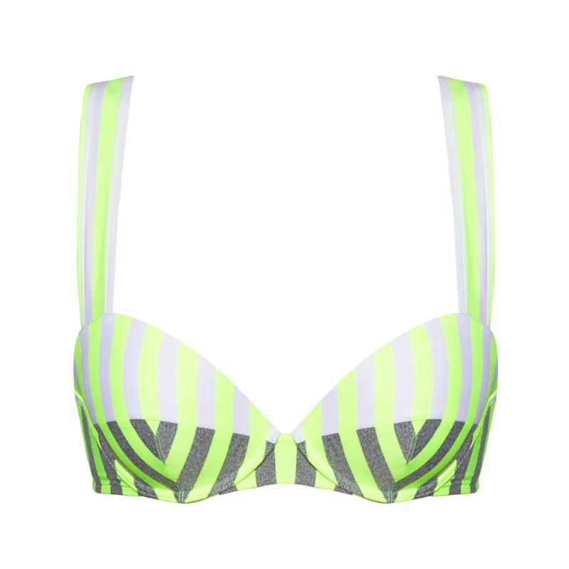 Andres Sarda Swimwear PERRIAND padded plunge bikini top in Neon Yellow