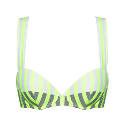 Andres Sarda Swimwear PERRIAND padded plunge bikini top in Neon Yellow