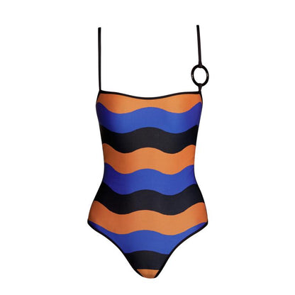 Andres Sarda Swimwear DENIS Swimsuit boat neck padded in blue