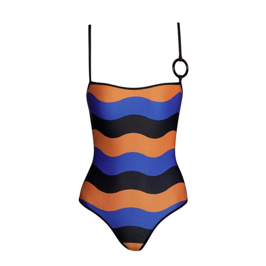 Andres Sarda Swimwear DENIS Swimsuit boat neck padded in blue