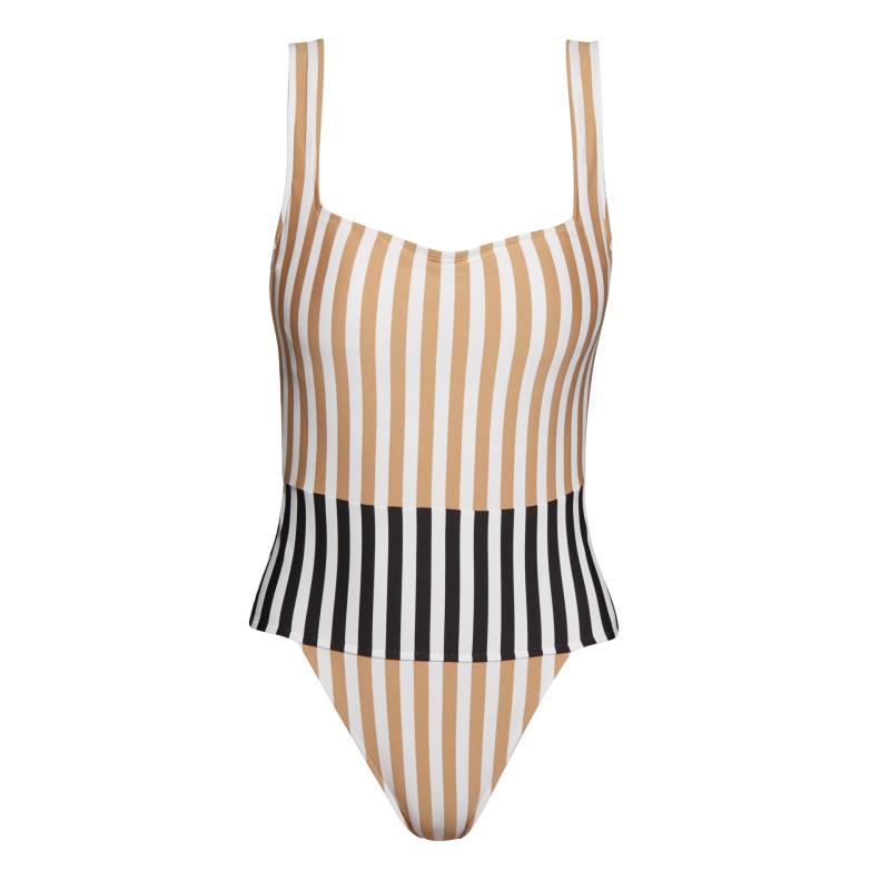 Andres Sarda Swimwear PERRIAND Swimsuit boat neck padded in sand