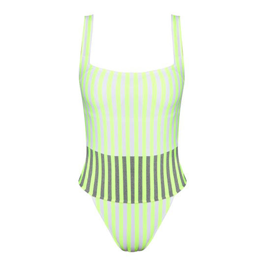 Andres Sarda Swimwear PERRIAND Swimsuit boat neck padded in Neon Yellow
