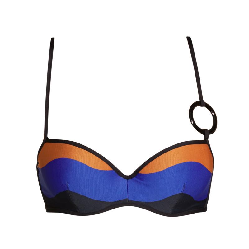 Andres Sarda Swimwear DENIS padded balcony bikini top in blue