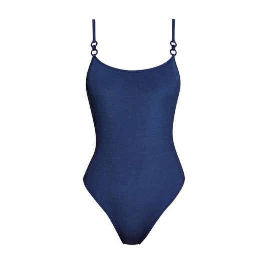 Andres Sarda Swimwear GRAY Swimsuit boat neck remov. pads in ocean
