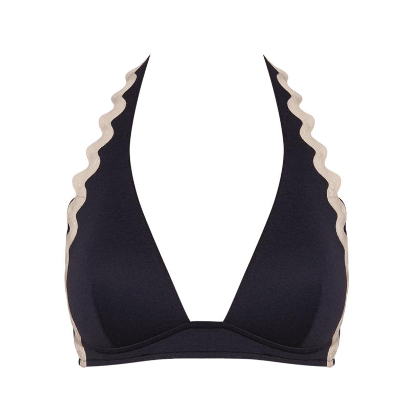 Andres Sarda Swimwear DREW padded triangle bikini top in navy blue