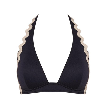 Andres Sarda Swimwear DREW padded triangle bikini top in navy blue