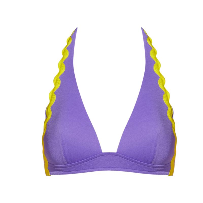 Andres Sarda Swimwear DREW padded triangle bikini top in Lavender