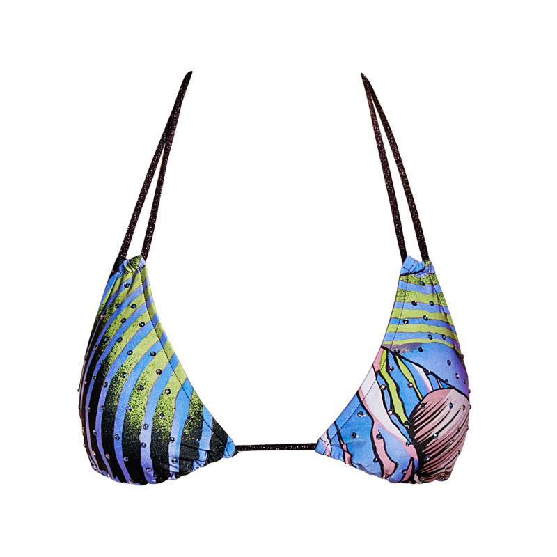 Andres Sarda Swimwear MAHONY padded mini triangle bikini in blue