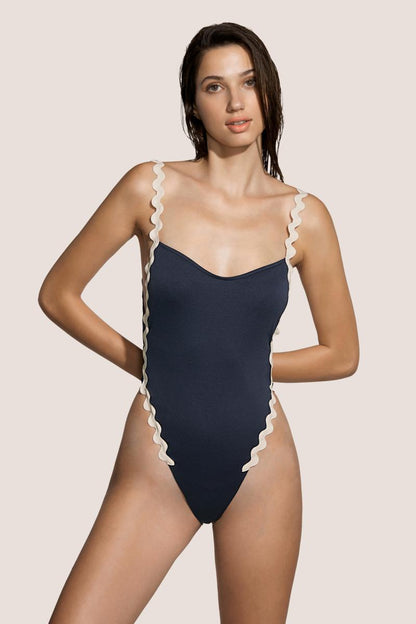 Andres Sarda Swimwear DREW special swimsuit in navy blue