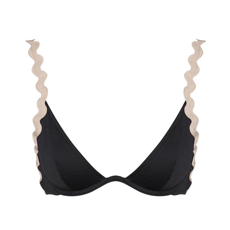 Andres Sarda Swimwear DREW full cup bikini top in navy blue
