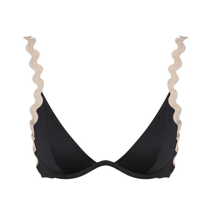 Andres Sarda Swimwear DREW full cup bikini top in navy blue
