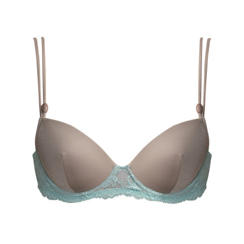 Andres Sarda LONG padded plunge bra in sahara