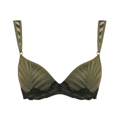Andres Sarda OXMAN padded plunge bra in olive green