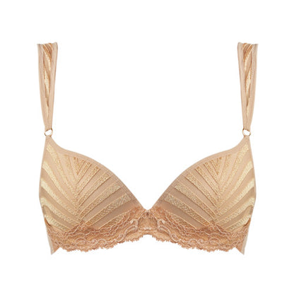 Andres Sarda OXMAN padded plunge bra in light tan