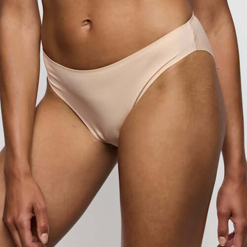 Marie Jo Soft Studio Rio Briefs in Caffe Latte displayed on a model, showcasing their soft and invisible design.