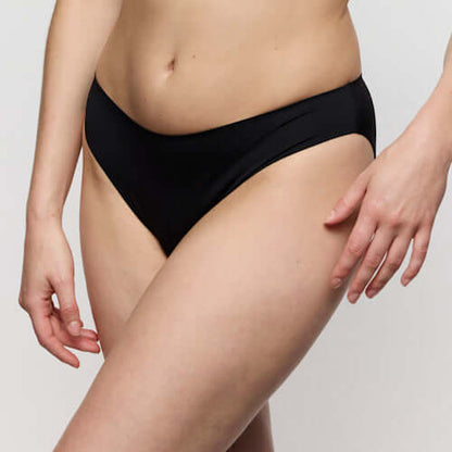 Marie Jo Soft Studio Rio Briefs in Black displayed on model, showcasing the elegant cut and comfortable fit.