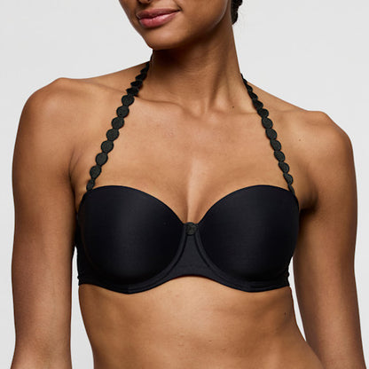 Marie Jo Tom Padded Bra Strapless in Charcoal, featuring comfy padded underwire and stylish design.