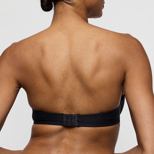 Marie Jo Tom Padded Bra Strapless in Charcoal, showcasing a seamless back design and comfortable fit.