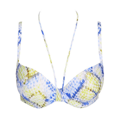 Marie Jo Swim LUNDEY padded plunge bikini top in Lime Snake