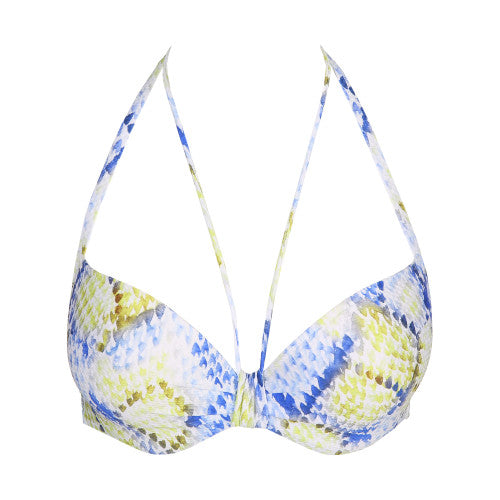 Marie Jo Swim LUNDEY padded plunge bikini top in Lime Snake